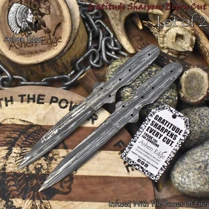 Ashen Edge Hand Crafted Twist Damascus Blank Blade Wootz Lot of 2 Hiking Rare - Picture 1 of 4