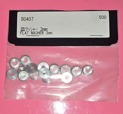 Mugen B0407 Con Caved Flat Washers: {3mm X 15pc} NewInPack USA Shipped - Image 1 of 2