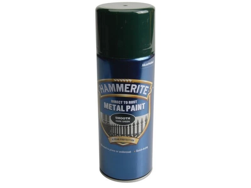 Hammerite - Direct to Rust Smooth Finish Aerosol Dark Green 400ml - Image 1 of 1