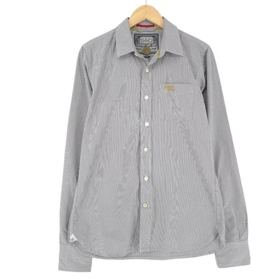 Camicia Vintage Superdry Grigia Slim Fit A Quadri In Cotone Taglia L - Immagine 1 di 4