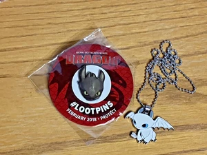 How to Train Your Dragon Set = TOOTHLESS Lootpin & LIGHT FURY Pendant - Picture 1 of 7