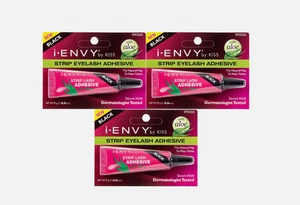 Kiss I Envy Strip Eyelash with Aloe Adhesive Black 0.25oz (3 Pack) - Picture 1 of 3