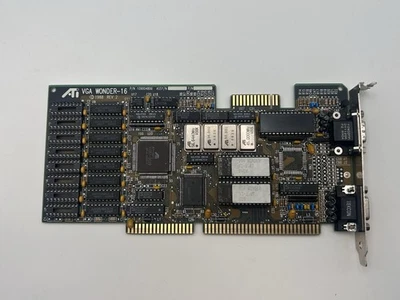 Vintage 1988 ATI VGA Wonder-16 Video card 16-bit ISA 256k V3-1.02 Retro Gaming - Image 1 of 4