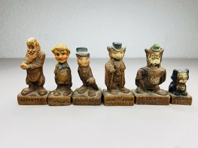 6 figuras miniatura vintage de Disney Syroco PINOCHO FIGARO Gideon Jiminy Foto 1 de 4
