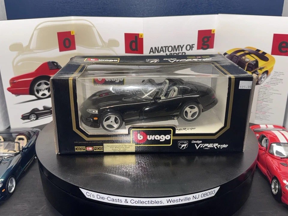 Dodge Viper RT/10 1993 escala 1/18 *negro* C.R. 8/10 Foto 1 de 4