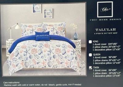 CHIC Home Design 3 Piece Twin Duvet Cover Set TALULAH New In Pack - Image 1 of 4
