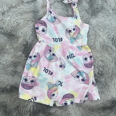 L.O.L Surprise Girls XS Jumper Sleeveless Jumpsuit Multicolor Colorful Tie-dye - Image 1 of 3