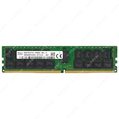 Hynix 64GB DDR4-3200 PC4-25600 2Rx4 ECC RDIMM Server Memory RAM HMAA8GR7AJR4N-XN - Image 1 of 2