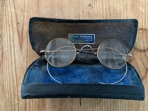 Vintage ROUND Rimmed Gold Tone READING GLASSES In Metal Case - Picture 1 of 5