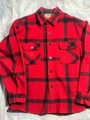 Vintage Foremost Hunting Clothing Penneys Shacket Red Plaid Button Front Mens - Image 1 of 4