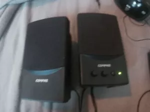 Compaq FLC Presario Black Wired Computer Speaker System - Picture 1 of 5