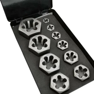 10pcs/set Carbon Steel Hex Die Nut 1/4 5/16 3/8 7/16 1/2 9/16 5/8 3/4 7/8 1" - Picture 1 of 4