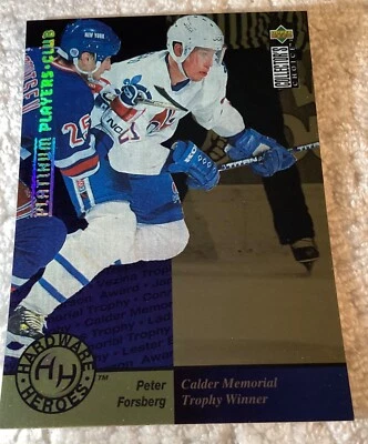 1995-96 Collector's Choice Hardware Heroes Platinum Player's Club Peter Forsberg - Image 1 of 2