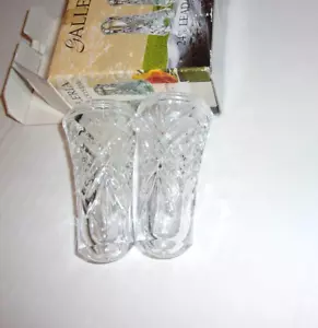 Salt & Pepper Shakers 24 Lead Crystal 3 1/4 x 1 3/4 by: Galleria Made in France - Picture 1 of 12