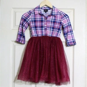 LILT Girls 3/4 Sleeve Shirt Dress - Picture 1 of 9
