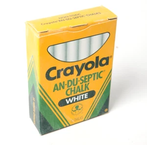 Vintage 1988 AN-DU-SEPTIC Crayola Low Dust CHALK #1400, 12 Pieces - New OLD STOCK - Bild 1 von 2