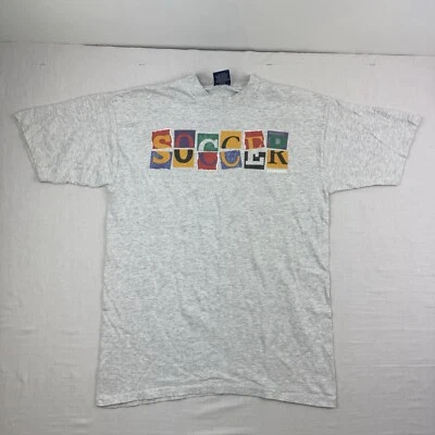 Camiseta de Fútbol Umbro Vintage Adulto Grande Gris Deportes Colorido Gráfico Camiseta Años 90  Foto 1 de 4