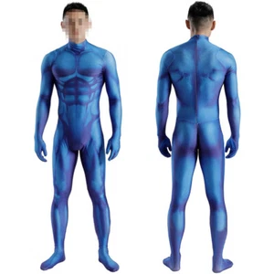 Upgraded Blue Muscle Jumpsuit Cosplay Costume 3D Bodysuit Stage Suit Halloween - Picture 1 of 10