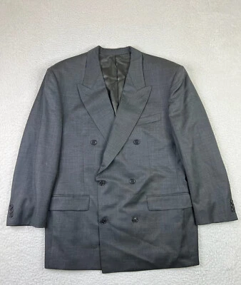 Blazer Principe Masculino 43R Cinza Peito Duplo Reda Super 100's Lã - Imagem 1 de 4