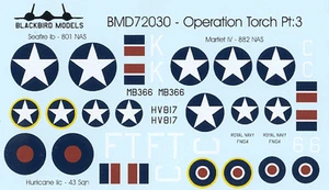 Calcomanías Operation Torch Parte 3 1/72a escala - Imagen 1 de 2
