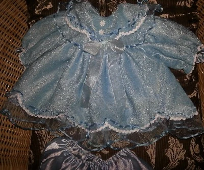 Orchidee-Puppenmode, elegantes Kleid-Set 56 cm, himmelblau