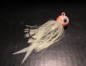 10 Pk Round Gulp Ball Jigs W/Eyes & Skirts 3/4oz to 10oz Black Nickel Hooks - Picture 1 of 1