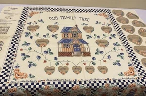 Wamsutta Our Family Tree Panel Fabric Cotton Home Hearts - Picture 1 of 6