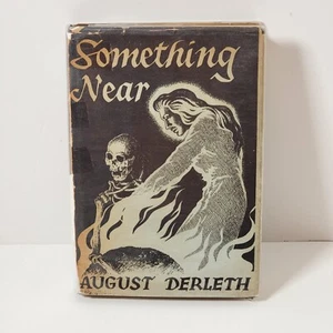 Vintage SOMETHING NEAR August Derleth Arkham House 1945 signierte Katze #PA - Bild 1 von 20
