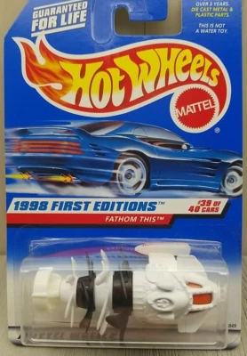 Hot Wheels 1998 First Editions  FATHOM THIS White DIECAST CAR SUB BOAT 682 - Image 1 of 4
