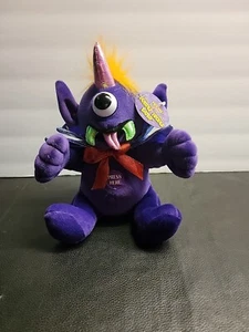 Juguete de peluche cantante de colección DanDee con cuernos de un ojo púrpura para personas funciona 9"/1023 - Imagen 1 de 9