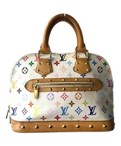Auténtico Bolso de Mano Alma Louis Vuitton Monograma Multicolor Blanco M92647 0207 - Imagen 1 de 9