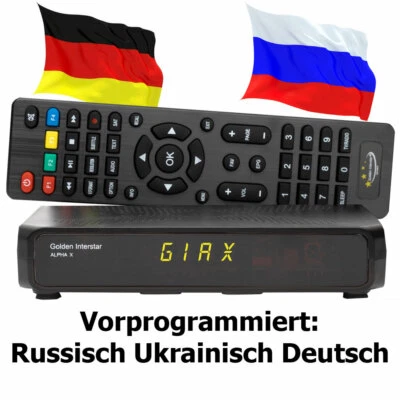 Russische TV Sat Receiver Alpha X FULL HD vorprogrammiert Deutsch Russisch - Bild 1 von 4