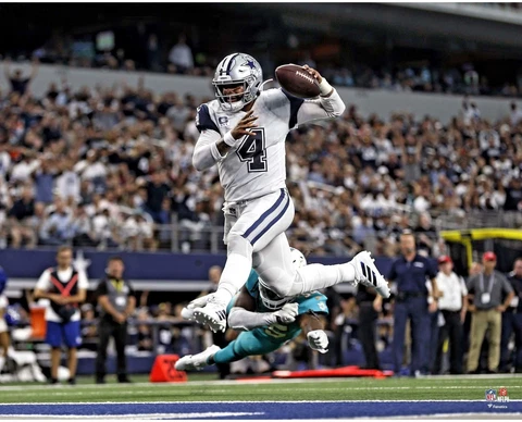 Dak Prescott Dallas Cowboys Unsigned Rushing Touchdown Photo Cover