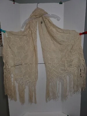 Handmade Macrame Table Runner 77"x28" with 10" fringe ends Boho Farmhouse Style - Image 1 of 3