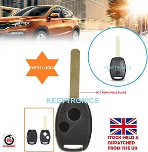 2 Button Key FOB Case for HONDA Jazz Civic Accord CRV FRV HRV Stream & Logo #A34 - Picture 1 of 5