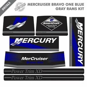 2016 MERCRUISER BRAVO ONE BLUE DECALS KIT GRAY RAMS STICKER SET |56 - Picture 1 of 1