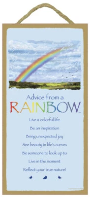 Advice from a Rainbow Great Inspirational Life Reminders 10x5 Wood Sign Gift 903 - Image 1 of 3