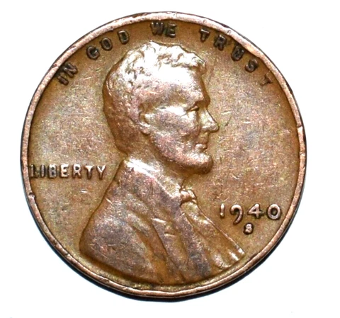 MINT ERROR 1940-S LINCOLN WHEAT CENT Missing Low Part of L, Date DD, Lettering Cover