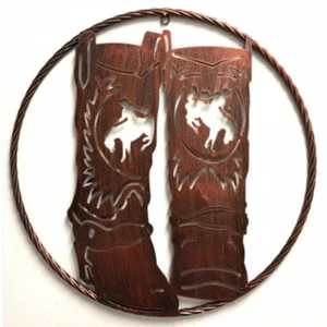 21 ZOLL STIEFEL METALL WANDKUNST WESTERN HAUSDEKOR RUSTIKAL GEBÜRSTET KUPFER LASERSCHNITT NEU - Bild 1 von 1