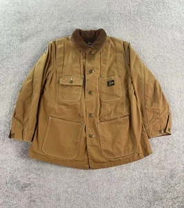 Vintage Needles Jacket Women 2 Brown Duck Canvas Button Workwear Designer Japan - Picture 1 of 13