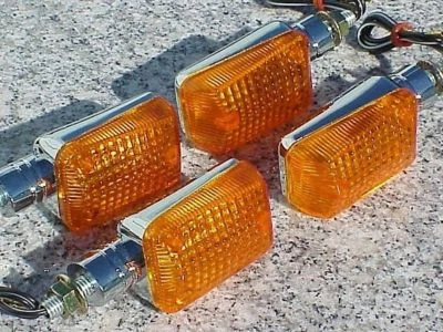 Yamaha XJ XS 250 400 650 750 850 1100 Virago V-Star Chrome/Amber TURN SIGNALS - Image 1 of 2
