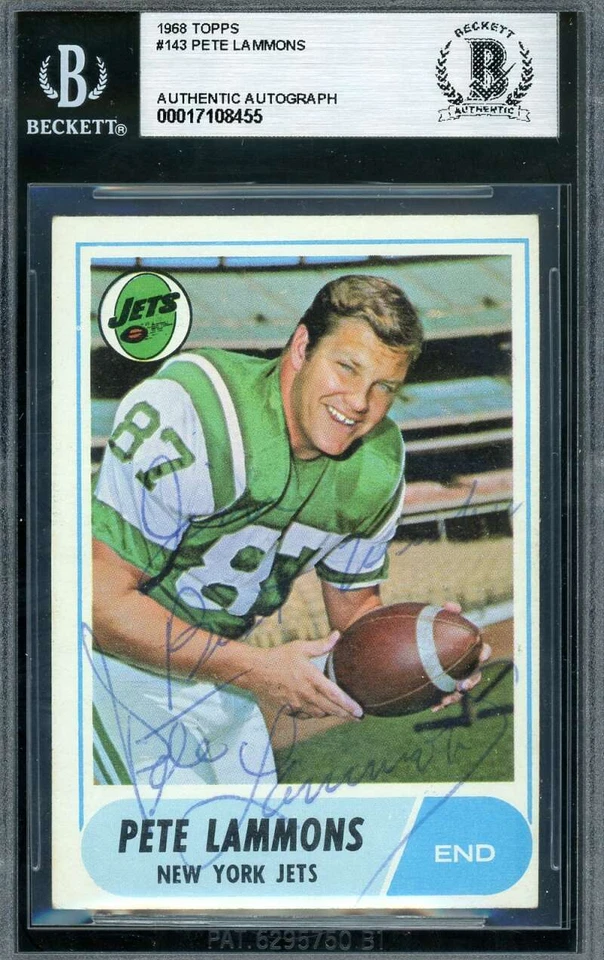 Pete Lammons Beckett BAS Vintage Signed 1968 Topps Rookie Autograph - Image 1 of 2