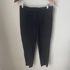 Aritzia Babaton Trouser Pants Womens Size 6 Black Pleated Tapered Ankle Pull On - Picture 1 of 9