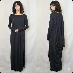 Free People Beach Long Sleeve Drape Cowl Back Maxi Dress Size Small Dark Gray - Picture 1 of 10