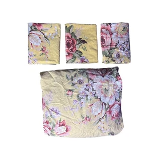 VTG Ralph Lauren Queen Yellow Brooke Sophie Cotton Sheet Pillowcase Fitted Sheet - Picture 1 of 6