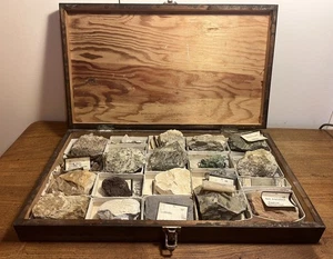 Antike Gregory Bottley geologische Gestein Mineral Sammlung Proben Set Ori Etui - Bild 1 von 16