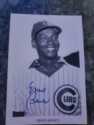 埃尔尼·班克斯签名真实照片明信片-名人堂-芝加哥立方体复古 — 第 1/2 张图片