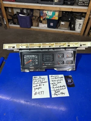 1980-1986 81-86 Only. Rebuilt Ford F100 F-150-350/Bronco Instrument Cluster #437 - Image 1 of 4