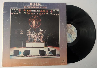 RUSH - ALL THE WORLD'S A STAGE - 1ST PRESS 1976 VINYL 2xLP - VG - Image 1 of 4