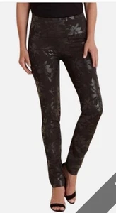 Pantalones al tobillo Soft Surroundings talla L negros florales metálicos crepúsculo nuevos sin etiquetas - Imagen 1 de 9